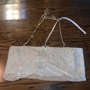 Crop Rhinestone top. Great for bachelorette theme outfits. Denim and diamonds